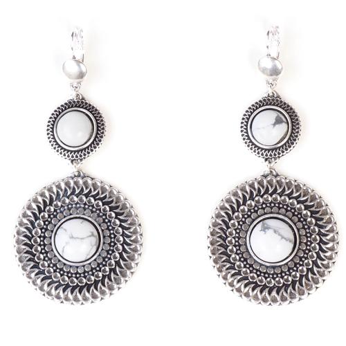 Boucles d'oreilles Shabada Esperanza 2 mdailles Howlite