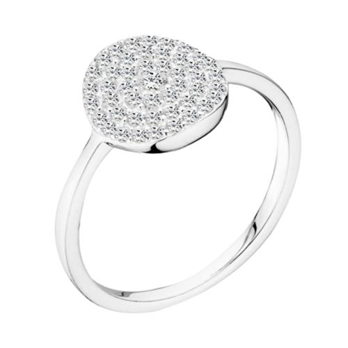 Bague Canyon argent disque oxydes blancs taille 56