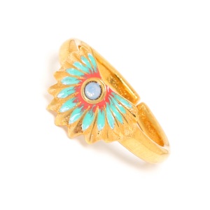 Bague Franck Herval ajustable Judy feuille de palmier