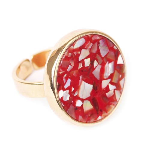 Bague Nature Bijoux Cappuccino rouge 