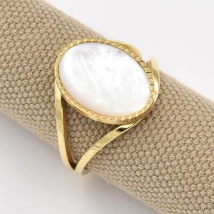 Bague ZAG Cornelia dorée & Nacre blanche