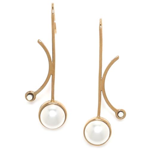Boucles d'oreilles Franck Herval Kim cabochon Perle d'eau douce