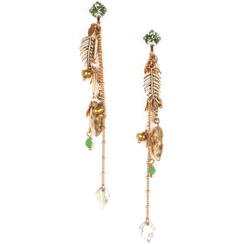 Boucles d'oreilles Franck Herval Leelou 3 chaines & strass