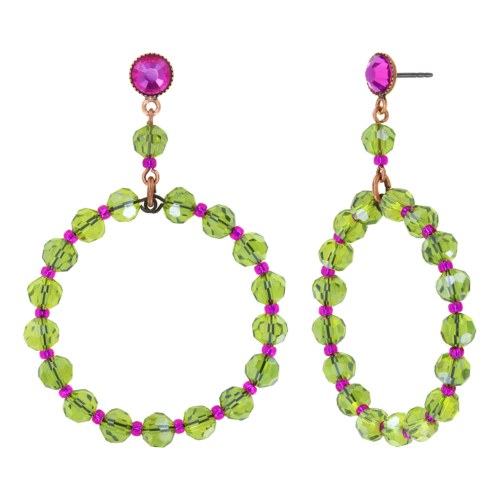 Boucles d'oreilles Konplott Bead Snake Jelly vert fushia