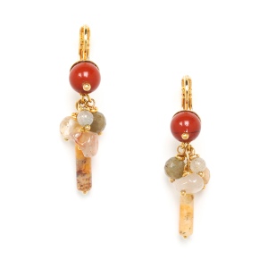 Boucles d'oreilles Nature Bijoux Canyon top perle de Jaspe rouge
