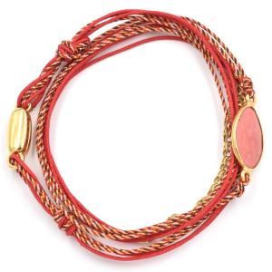 Bracelet By Garance Rita doré rouge Corail rose