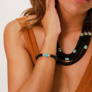 Bracelet Nature Bijoux Lagon noir extensible petit