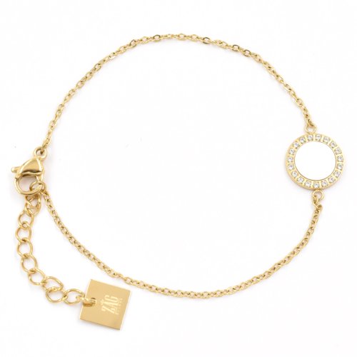 Bracelet ZAG Linda dor mdaille de Nacre blanche