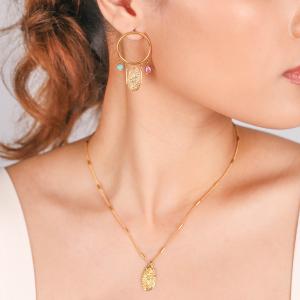 Boucles d'oreilles Franck Herval Marta anneau & pampilles