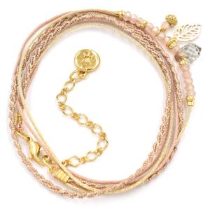 Bracelet By Garance Pretty doré vieux rose
