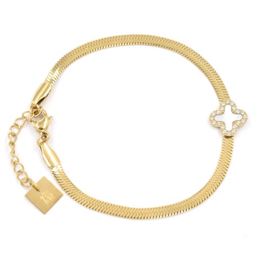 Bracelet ZAG Summer doré fleur de Nacre blanche