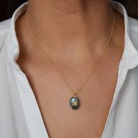 Collier LuckyTeam Labradorite et fleur