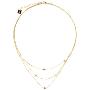 Collier ZAG Golden cube multirang doré 