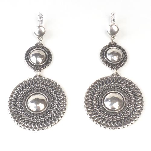 Boucles d'oreilles Shabada Esperanza 2 médailles argentées