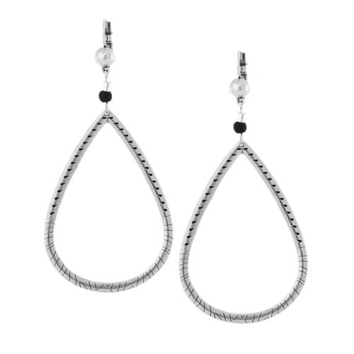 Boucles d'oreilles Shabada Timeless grand anneau perle noire