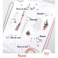 Boucles d'oreilles Franck Herval Rachel Cabochon doré & pampilles