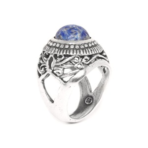 Bague Nature Bijoux Samarcande Lapis chevalière T58