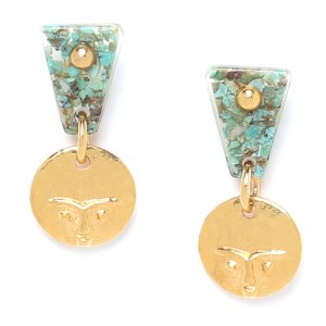 Boucles d'oreilles Franck Herval Tiwa poussoir mini masque