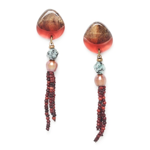 Boucles d'oreilles Nature Bijoux Sweet Amber longues Tamarinier