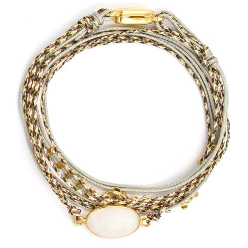 Bracelet By Garance Rita doré gris Onyx blanc