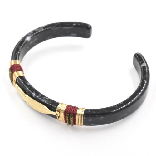 Bracelet ZAG Jonc souple acétate noir