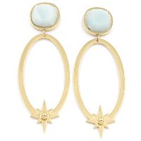 Boucles d'oreilles ZAG anneau ovale Amazonite