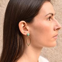 Boucles d'oreilles ZAG anneau ovale Turquoise