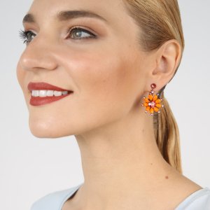 Boucles d'oreilles Konplott Daisy Riot orange