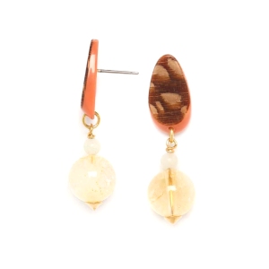 Boucles d'oreilles Nature Bijoux Galapagos Citrine