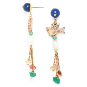 Boucles d'oreilles Nature Bijoux Kali oiseau et perle de culture