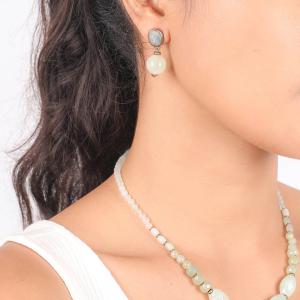 Boucles d'oreilles Nature Bijoux Pachacuti perle ronde de Jade