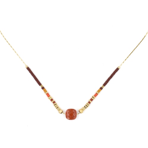 Collier ZAG Amaia dor Pierre Cornaline