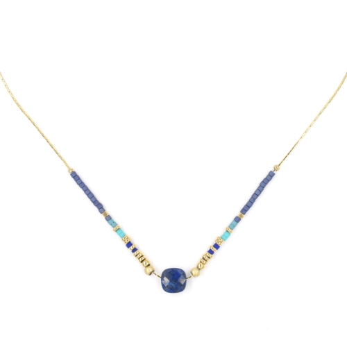 Collier ZAG Amaia dor Pierre Lapis-Lazuli