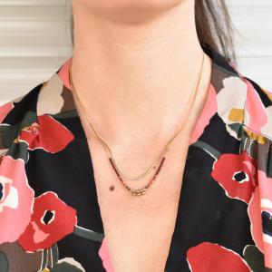 Collier ZAG Eva multirang doré rouge