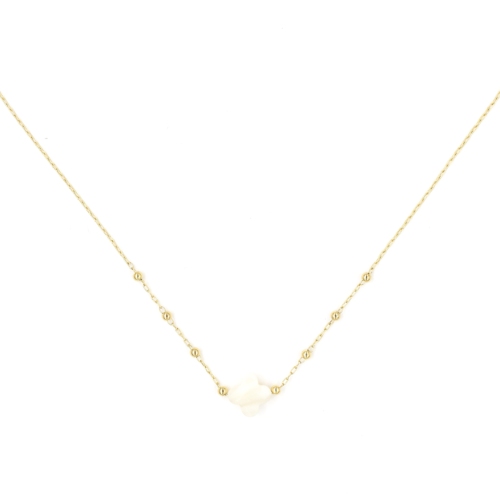 Collier ZAG Velasquez dor Trfle de Nacre blanche