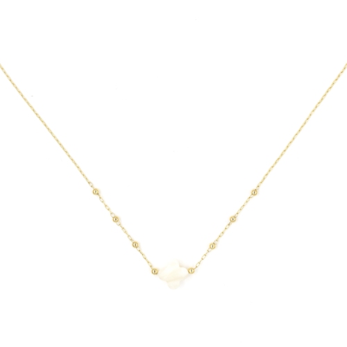 Collier ZAG Velasquez dor Trfle de Nacre blanche