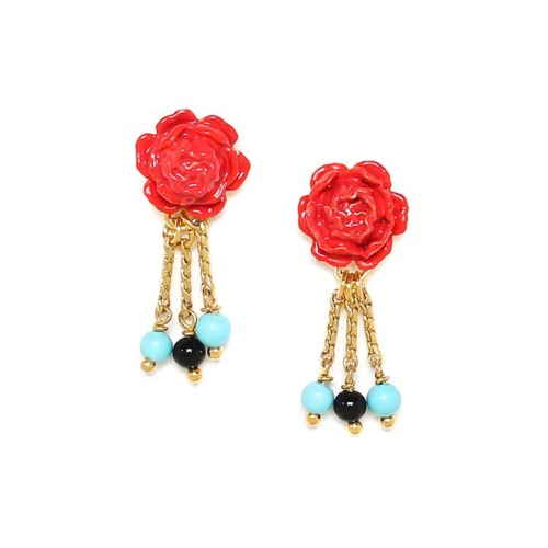 Boucles d'oreilles Franck Herval Lolita pivoine 3 pampilles