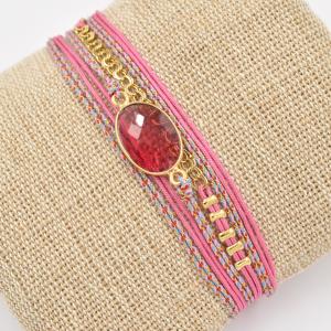 Bracelet By Garance Rita doré fushia Grenat