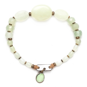 Bracelet Nature Bijoux Pachacuti extensible Jade & nacre noire