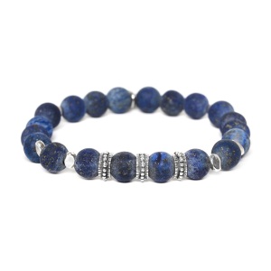 Bracelet Nature Bijoux Samarcande extensible Lapis perles rondes