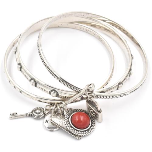 Bracelet Shabada Joncs argentés Timeless Nina 31 Corail M