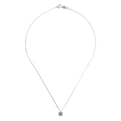 Collier Senzou New Brio Or rose et Quartz vert