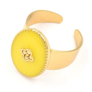 Bague By Garance June dorée émail jaune