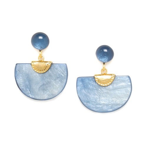 Boucles d'oreilles Franck Herval Gwen top boule bleu