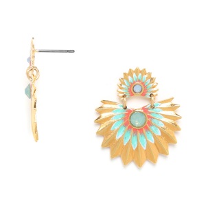 Boucles d'oreilles Franck Herval Judy 2 feuilles émaillées