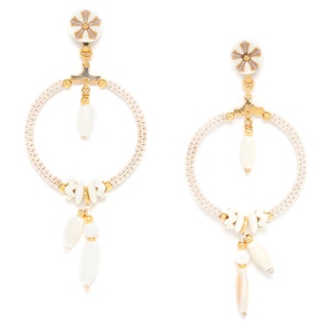 Boucles d'oreilles Nature Bijoux Ivory anneau perl