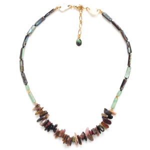 Collier Nature Bijoux Papatea centre éclats de pierres
