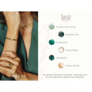 Bracelet Franck Herval Becky Jonc Malachite