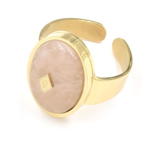 Bague ZAG Ko Samui dorée & Quartz rose