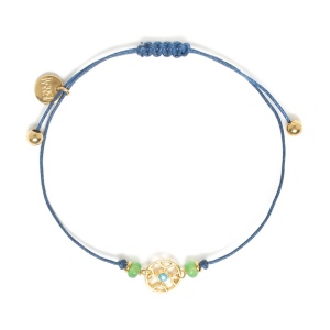 Bracelet Franck Herval Ariane macramé bleu